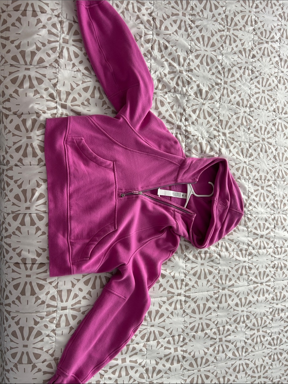 lululemon athletica fuchsia pink half-zip hoodie